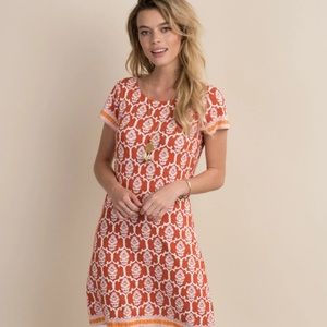 Hatley Orange & White Printed Midi Dress